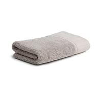 MÖVE Brooklyn Serviette de Toilette uni avec une large bordure à chevrons 50 x 100 cm, Fabriqué en Allemagne, 85 % coton / 10 % viscose en pulpe de bambou / 5 % lin, Cashmere (Beige)