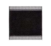 MÖVE Brooklyn Serviettes Lavettes uni avec une large bordure à chevrons 30 x 30 cm, Fabriqué en Allemagne, 85 % coton / 10 % viscose en pulpe de bambou / 5 % lin, Black (Noir)