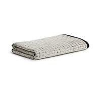 MÖVE Eden Serviette de Douche Structure velours 80 x 150 cm, Fabriqué en Allemagne, 80 % Coton / 20 % Lin, Nature / Black (Beige)