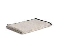 MÖVE Eden Serviette de Toilette pour invités bordures 30 x 50 cm, Fabriqué en Allemagne, 80 % Coton / 20 % Lin, Nature / Black (Beige)