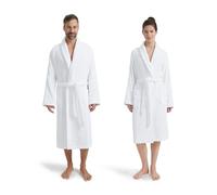 MÖVE Homewear Basic Peignoir à col châle en 100% coton, taille S, neige