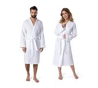 MÖVE Homewear Kimono Manteau gaufre Piquèe, 100% Coton, Taille S, Snow (Blanc)
