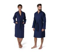 möve Homewear Kimono Manteau Gaufre Piquèe, 100% Coton, Taille XXL, Deep Sea (Bleu)