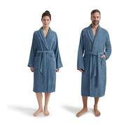Möve Homewear Schalkragenmantel Basic Manteau à col châle, Bleu Acier, L Mixte