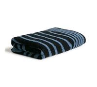 Möve Illusions Imprint Serviette de Toilette 100% Coton Bleu Acier/Noir 50 x 100 cm