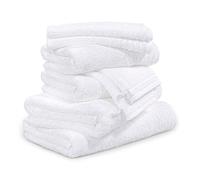 Möve Lot de 8 serviettes de toilette New Classic - 2 x 20 x 15 cm + 2 x 30 x 50 cm + 2 x 50 x 100 cm + 2 x 67 x 140 cm - 100 % coton - Neige
