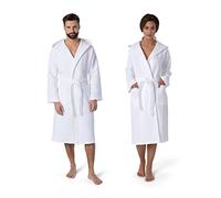 MÖVE Piquée Peignoir, manteau avec capuche in Gr. S, 100% Coton, Snow (Blanc)