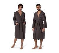 MÖVE Piquée Peignoir, manteau avec capuche in Gr. XL, 100% Coton, Graphite (Gris)