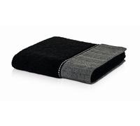 Möve Serviette Brooklyn Uni Bordures à chevrons Noir 15x20