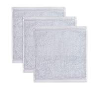 Möve Superwuschel Lot de 3 essuie-Mains 100% Coton, Gris argenté, 30 x 30 cm