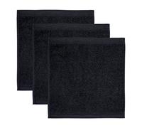 Möve Superwuschel Lot de 3 essuie-Mains 100% Coton, Noir, 30 x 30 cm