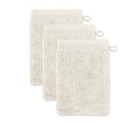 Möve Superwuschel Lot de 3 Gants de Toilette 100% Coton, Beige Naturel, 15 x 20 cm