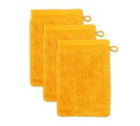 Möve Superwuschel Lot de 3 Gants de Toilette 100% Coton, doré, 15 x 20 cm