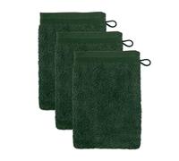 Möve Superwuschel Lot de 3 Gants de Toilette 100% Coton, Vert cyprès, 15 x 20 cm