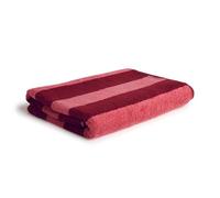 Möve Superwuschel Serviette de Douche 100% Coton à Rayures Multicolores Ruby/Corail 80 x 150 cm