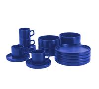Mövenpick Set de vaisselle scandinave en faïence (bleu)