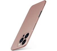 moex Alpha Coque pour Apple iPhone 16 Pro, ultra fine, avec protection surélevée, fine coque rigide, minimaliste, or rose