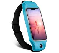 moex Ceinture de course pour téléphone portable Honor 200 Lite, étanche, flexible, avec fenêtre de vision, sangle de course pour le jogging, sac banane de sport, turquoise