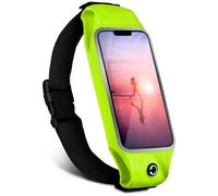 moex Ceinture de course pour téléphone portable Poco X7 Pro - Imperméable - Avec fenêtre tactile - Légère - Pour le jogging - Vert fluo