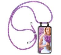 moex Chaîne de téléphone portable compatible avec Huawei nova 5T, coque avec sangle réglable en Violet Rose