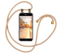 moex Chaîne de téléphone Portable Compatible avec Huawei P10 Lite, Coque avec Sangle réglable en Or