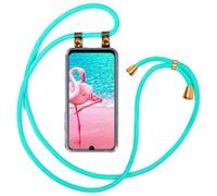 moex Chaîne de téléphone portable compatible avec Huawei Y6p, coque avec sangle réglable en Turquoise