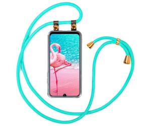 moex Chaîne de téléphone portable compatible avec Huawei Y6p, coque avec sangle réglable en Turquoise