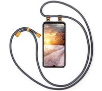 moex Chaîne de téléphone portable compatible avec Samsung Galaxy A05s - Avec cordon réglable en longueur - Coque de téléphone portable à porter autour du cou - En silicone transparent - Avec cordon