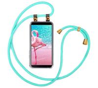 moex Chaîne de téléphone Portable Compatible avec Samsung Galaxy J4 Plus, Coque avec Sangle réglable en Turquoise