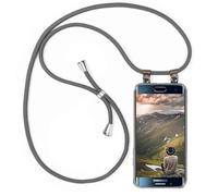 moex Chaîne de téléphone Portable Compatible avec Samsung Galaxy S6 Edge, Coque avec Sangle réglable en Gris