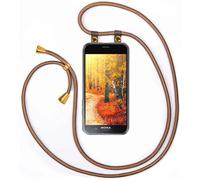 moex Chaîne de téléphone Portable Compatible avec Sony Xperia XZ1 Compact, Coque avec Sangle réglable en Golden