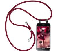 moex Chaîne de téléphone Portable Compatible avec Sony Xperia XZ1 Compact, Coque avec Sangle réglable en Vin Rouge