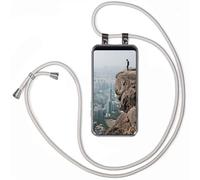 moex Chaîne de téléphone Portable Compatible avec Xiaomi Mi Mix 2S, Coque avec Sangle réglable en Argent