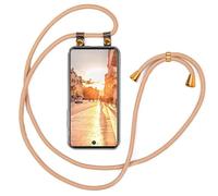 moex Chaîne de téléphone portable compatible avec Xiaomi Redmi Note 9 Pro, coque avec sangle réglable en Or