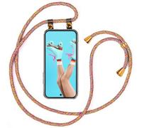 moex Chaîne de téléphone portable pour Google Pixel 10 - Avec bande amovible - Avec chaîne à porter autour du cou - 155 cm de long - En tissu - Avec cordon - Pour téléphone portable - Arc-en-ciel