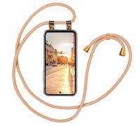 moex Chaîne de téléphone portable pour Motorola Moto G56 5G - Avec bande amovible - Avec chaîne à bandoulière - 155 cm de long - En tissu - Pour téléphone portable - Doré