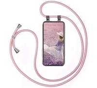 moex Chaîne de téléphone portable pour Motorola Moto G86 5G - Avec bande amovible - Avec chaîne à bandoulière - 155 cm de long - En tissu - Pour téléphone portable - Or rose