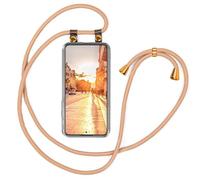 moex Chaîne de téléphone portable pour OnePlus 10T - Avec bande amovible - Avec chaîne à porter autour du cou - Bande de téléphone portable - Coque de cou - Doré