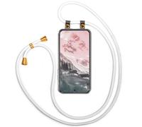moex Chaîne de téléphone portable pour Redmi Note 15 Pro+ 5G - Avec bande amovible - Avec chaîne à bandoulière - 155 cm de long - En tissu - Avec cordon - Blanc