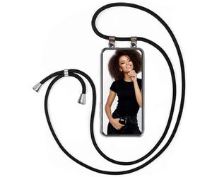 moex Chaîne de téléphone portable pour Redmi Note 15 Pro+ 5G - Avec bande amovible - Avec chaîne à bandoulière - 155 cm de long - En tissu - Avec cordon - Noir