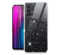 MoEx Coque compatible avec Samsung Galaxy A32 5G, effet pailleté, en silicone transparent, ultra fin, transparent, Slim Fit
