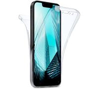 moex Coque de protection double en silicone transparent pour Apple iPhone 13 Pro - Protection complète à 360 degrés - Coque complète des deux côtés - Coque de protection avant et arrière - Transparent