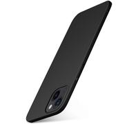 moex Coque de protection ultra fine pour iPhone 15, avec protection accrue de l'appareil photo, coque rigide, coque arrière fine, minimaliste Alpha Case, noir mat