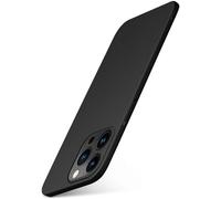 moex Coque de protection ultra fine pour iPhone 15 Pro Max, avec protection accrue de l'appareil photo, coque arrière rigide, la plus fine et minimaliste Alpha - Noir mat