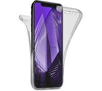 moex Coque Double en Silicone Transparent Compatible avec Apple iPhone XS Max, Housse de Protection complète des 2 côtés, Coque de téléphone Portable Avant et arrière - Anthracite