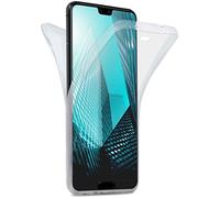 moex Coque Double en Silicone Transparent Compatible avec Huawei P20 Lite, Housse de Protection complète des 2 côtés, Coque de téléphone Portable Avant et arrière - Cristal