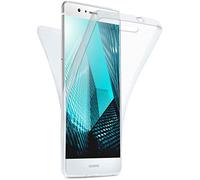 moex Coque Double en Silicone Transparent Compatible avec Huawei P9 Lite, Housse de Protection complète des 2 côtés, Coque de téléphone Portable Avant et arrière - Cristal