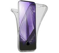 moex Coque Double en Silicone Transparent Compatible avec Samsung Galaxy S10, Housse de Protection complète des 2 côtés, Coque de téléphone Portable Avant et arrière - Anthracite