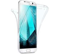 moex Coque Double en Silicone Transparent Compatible avec Samsung Galaxy S7 Edge, Housse de Protection complète des 2 côtés, Coque de téléphone Portable Avant et arrière - Cristal