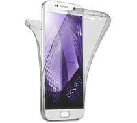 moex Coque Double en Silicone Transparent Compatible avec Samsung Galaxy S7, Housse de Protection complète des 2 côtés, Coque de téléphone Portable Avant et arrière - Anthracite
